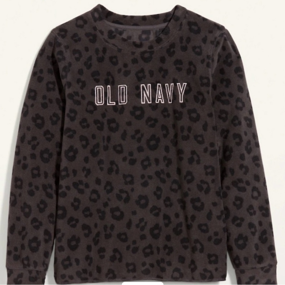 NWT..Old Navy Leopard Print Fleece Top XL
